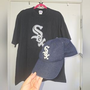 Black CSA T-Shirt and Blue Cap Set with White Logo SOX